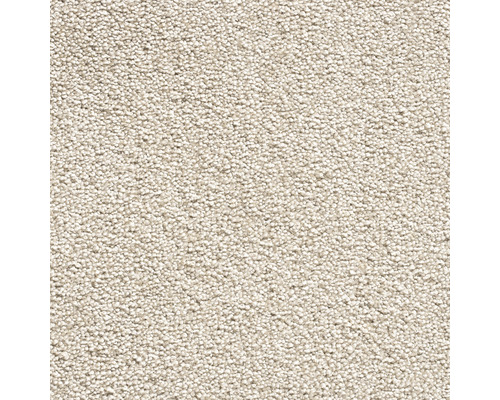 Close-up van een beige tapijt met dichte textuur.